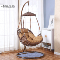 天然真藤纯手工编织阳台吊篮露天秋千鸟巢吊椅北欧室内吊篮藤椅|草帽款式吊篮【棕色】磨页藤【仿真藤】