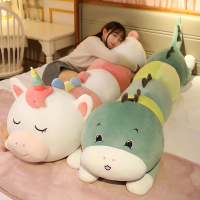 可爱恐龙毛毛虫毛绒独角兽抱枕公仔长条布娃娃玩偶床上睡觉女