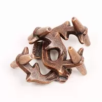铁铜合金解扣九连环解环智力锁鲁班扣烧脑锁孔明锁成人|牛头扣