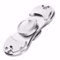 指尖陀螺铝合金旋转陀螺指尖解压神器手指陀螺玩具 儿童减压玩具|银色[两页指尖陀螺]