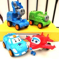 自动变形小汽车儿童宝宝玩具小车子惯性套装男孩耐摔模型