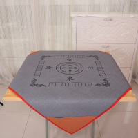 麻将桌布皮革麻将布家用防滑可水洗麻将垫带兜麻将毯扑克垫|皮革热卖款灰色 98*98厘米