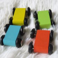 儿童益智力木制四层滑道车宝宝轨道小汽车玩具男孩1-3-5周岁礼物|四辆小车