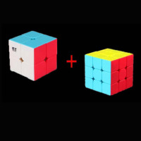 实色二阶三阶四阶五阶镜面五魔方粽子金字塔斜转魔方组合套装|二阶+三阶+2底座