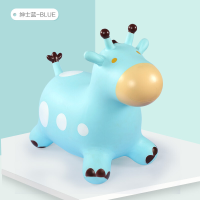 音乐儿童玩具充气马加大加厚跳跳鹿动物骑坐骑|绅士蓝+充气泵