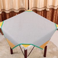 加厚麻将桌布 麻将垫子大号正方形消音麻将布带兜防滑麻将台布|加厚1米(灰色无图案)