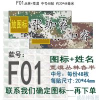 定制军训迷彩名字贴学生姓名贴布可缝可熨烫体能服迷彩姓名贴布艺|F01中号48枚/手剪 熨烫印制布贴/手剪