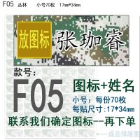 定制军训迷彩名字贴学生姓名贴布可缝可熨烫体能服迷彩姓名贴布艺|F05小号70枚/手剪 熨烫印制布贴/手剪
