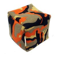 儿童迷彩沙包 丢扔踢毽子 幼儿园中小学生厚帆布荞麦玩具3个|3个7厘米桔迷彩