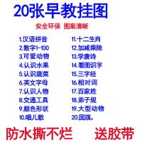 撕不烂早教认知无声挂图婴幼儿童防水挂画宝宝识数字拼音贴画|精选20张不重复送胶带
