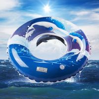 游泳圈儿童 男孩泳圈女孩救生圈宝宝腋下充气加厚海豚款浮圈座圈