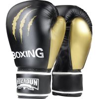 少儿拳击手套沙包手套成人拳套儿童泰拳训练少年散打自由搏击沙袋|[成人升级爪痕]黑金