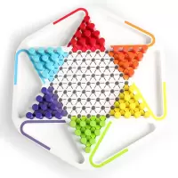跳棋 儿童大号游戏棋类木质成人桌游亲子玩具跳跳棋专注力|贵白