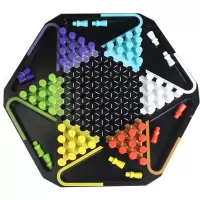 跳棋 儿童大号游戏棋类木质成人桌游亲子玩具跳跳棋专注力|魅力黑