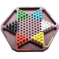 跳棋 儿童大号游戏棋类木质成人桌游亲子玩具跳跳棋专注力|咖啡色