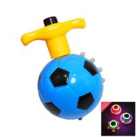 卡通发光音乐足球陀螺玩具男孩女孩旋转七彩闪光手指陀螺|蓝色足球陀螺[发货2个]