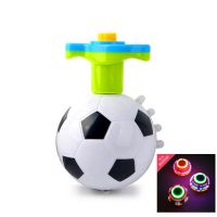 卡通发光音乐足球陀螺玩具男孩女孩旋转七彩闪光手指陀螺|白色足球陀螺【发货2个】