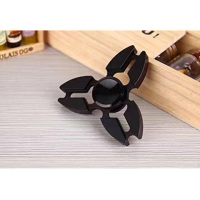 指尖陀螺美国成人手指旋转轴承解压神器玩具儿童三叶纯铝指间陀螺|黑色