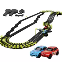 轨道赛车大型轨道车玩具电动遥控手摇发电混合动力双人男孩玩具车