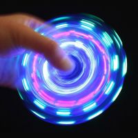 炫彩指尖陀螺edc手指陀螺指尖螺旋减压儿童玩具|七彩水晶透明发光款(买二送一)