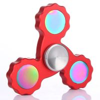 全金属炫彩指尖纯铜可拆组玩具男孩减压魔幻彩色女孩益智儿童陀螺|全金属三叶梅花(热情红)