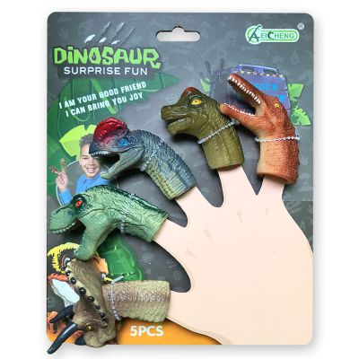 恐龙玩具霸王龙三角龙手指偶恐龙手偶动物宝宝手指玩偶幼儿园教具|1063绑板
