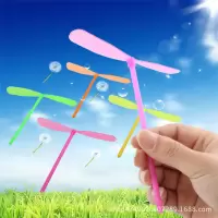 大号发光平衡旋转竹蜻蜓手推塑料飞天仙子飞行器飞碟儿童弹弓玩具|不发光竹蜻蜓50个