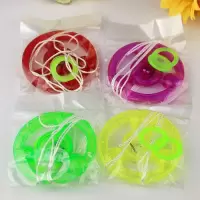大号发光平衡旋转竹蜻蜓手推塑料飞天仙子飞行器飞碟儿童弹弓玩具|米白色拉线飞轮20个
