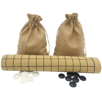 便携围棋套装黑白五子棋精瓷密胺双面凸仿玉子新云子|精瓷棋子+双面皮棋盘+布袋+围棋书