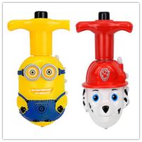 儿童玩具小黄人音乐发光陀螺魔幻旋转卡通七彩闪光指尖手指陀螺|[值二个装]小黄人+汪汪队