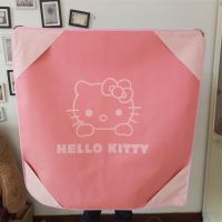 麻将桌布家用加厚麻将垫1米皮正方形麻将布桌布带兜垫子带兜|粉色KT猫麻将桌布