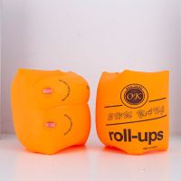游泳手臂圈成人儿童水袖浮袖游泳装备加厚游泳圈浮圈浮漂泳袖|橙色 二人套餐(2对+1气筒)