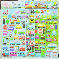 男孩软贴画卡通小汽车立体贴纸飞机轮船小贴贴交通工具贴纸画|汽车09-12