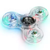 美国edc指尖陀螺炫彩带灯光led水晶透明奇特成人减压神器儿童玩具|水晶指尖陀螺(买二送一)