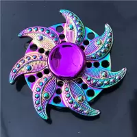 减压神器发光指尖陀螺创意儿童玩具手指陀螺解压陀螺|(锌合金)炫彩七夜花