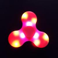 充电蓝牙音箱音乐指尖陀螺带灯led炫彩发光电镀儿童水晶夜光成人|蓝牙音箱玫红