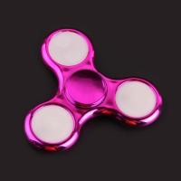 充电蓝牙音箱音乐指尖陀螺带灯led炫彩发光电镀儿童水晶夜光成人|电镀灯玫红