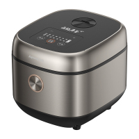 九阳方形电饭煲F50FY-F861 5L 底盘加热黑晶内胆五级能效触摸控制定时热饭金色金属外壳