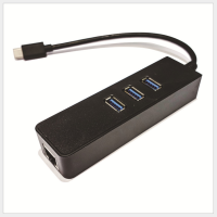 3.0千兆网卡hub拓展邬typec转rj45网线转换器主机笔记|USB3.1网卡+HUB黑色