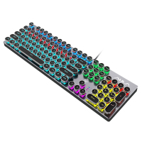 f2068蒸汽朋克游戏机械键盘青轴黑轴茶轴复古台式笔记本电脑有线外设电竞吃鸡网红专用