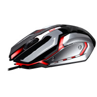 钢板鼠标静音有线usb游戏lol网吧底部光电发光k1无声