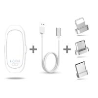 磁吸移动电源无线充电器充电宝0毫安便携式胶囊迷你手机充电宝|白色充电宝+磁吸线+三种磁吸头 0毫安