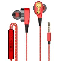 音乐有线入耳式带麦耳机圈四核耳机手机耳塞双动