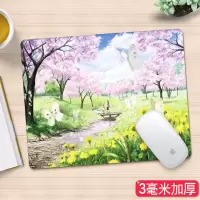 小号可爱女生卡通鼠标垫加厚文艺定制订做电脑桌垫键盘垫办公锁边