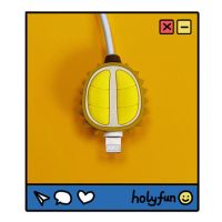 充电器手机可爱动物数据线咬线器保护套充电线头|黄榴莲 2个装