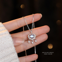 鑫铂尼XINPLANE999足银女士简约锁骨链项链璀璨锆石镶嵌优雅时尚长款潮流饰品