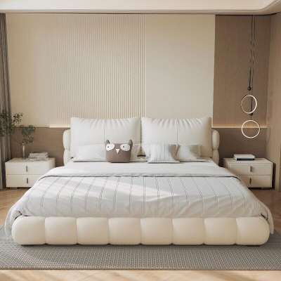 豪德银座 真皮床1.8米轻奢简约现代软体床1.5m榻榻米婚床卧室双人床家具