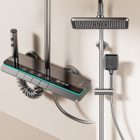 惠达(HUIDA)适用新款淋浴花洒套装枪灰色全铜淋浴器花洒家用恒 L8数显套装