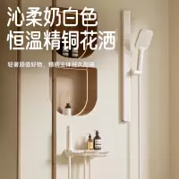 惠达(HUIDA)-TC100 淋浴花洒全套59A精铜卫生间家用增压钢琴键置物简易无顶喷洗澡花洒