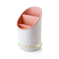 多功能家用厨房餐具沥水筷子收纳架塑料勺子整理置物筷子筒筷笼子|淡粉色